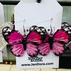 JenDore Handmade Butterfly Dangle Drop Earrings Hypoallergenic Tarnish Resistant